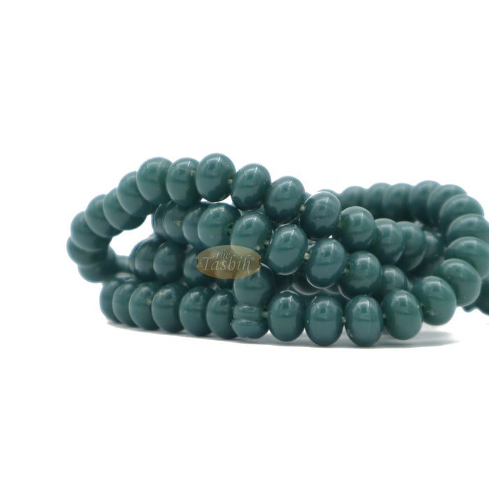 Small Forest Green Plastic Tasbih 6x5 mm Beads Dhikr Zikr Prayer Beads