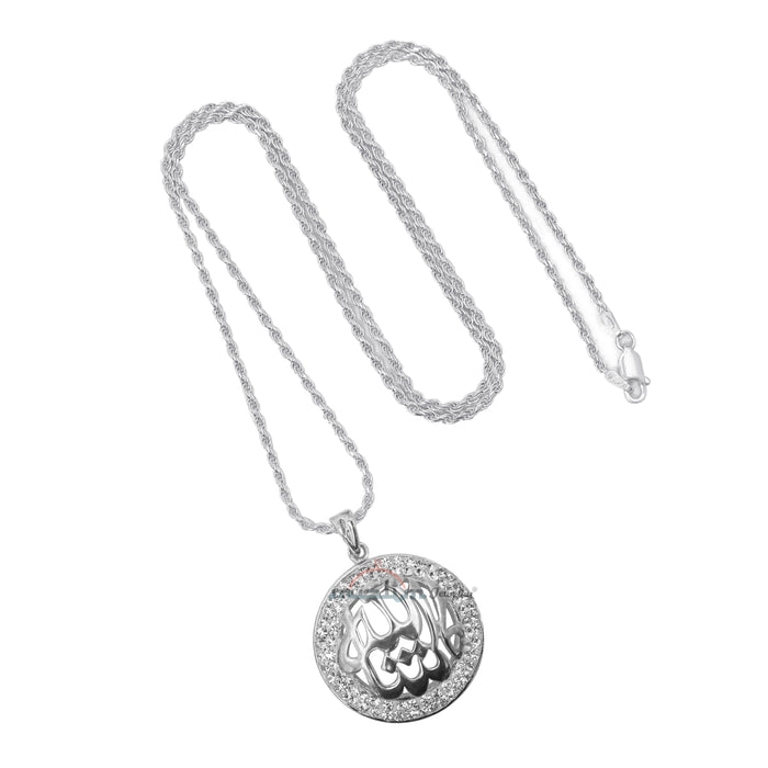 Small Islamic Mashallah Arabic Pendant with CZ Stone Bezel For Necklace Or Chains