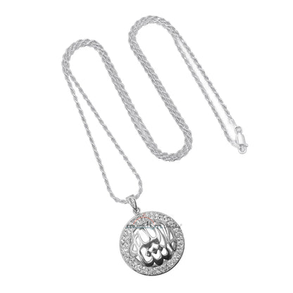 Small Islamic Mashallah Arabic Pendant with CZ Stone Bezel For Necklace Or Chains
