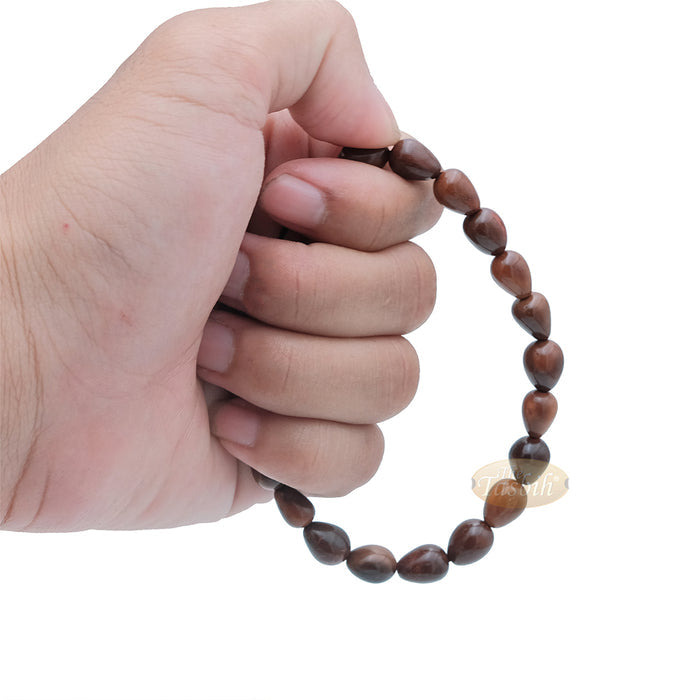 Small Kuka 16ct Adjustable Bracelet - Handcrafted 7x10m Cone Genuine Natural Wood Color Shiny Seed Beads