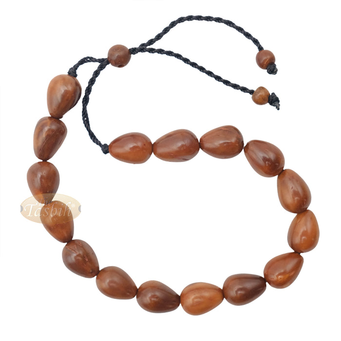 Small Kuka 16ct Adjustable Bracelet - Handcrafted 7x10m Cone Genuine Natural Wood Color Shiny Seed Beads