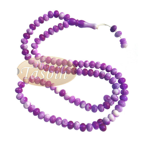 Small Marble Purple Plastic Tasbih 6x5 mm Zikir Prayer Beads