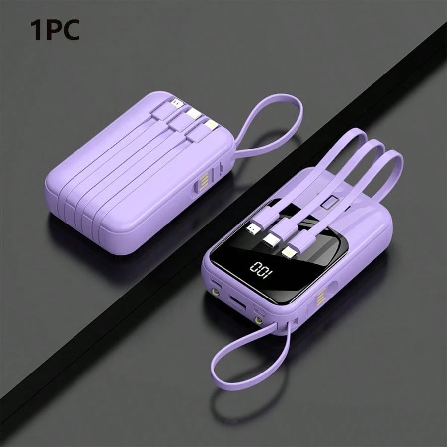 Small Portable Charger Power Bank PD20w Fast Charging Comes With Flashlight, Battery Pack 10000mAh, Fast Charging Portable Phone Charger For IPhone/Android(Purple)