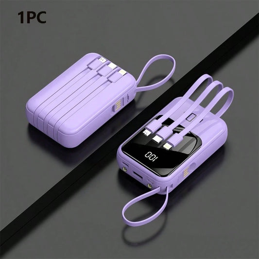 Small Portable Charger Power Bank PD20w Fast Charging Comes With Flashlight, Battery Pack 10000mAh, Fast Charging Portable Phone Charger For IPhone/Android(Purple)