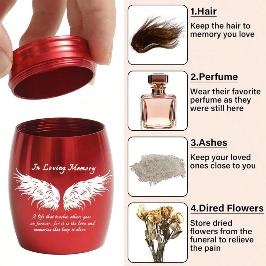 Small Urns For Human Pet Ashes Keepsake, 1.57 Inch Mini Urn For Human Ashes, Memorial Keepsake For Men Women, Cremation Urns For Female Male- In Loving Memory