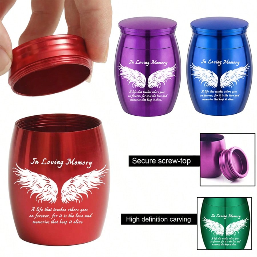 Small Urns For Human Pet Ashes Keepsake, 1.57 Inch Mini Urn For Human Ashes, Memorial Keepsake For Men Women, Cremation Urns For Female Male- In Loving Memory