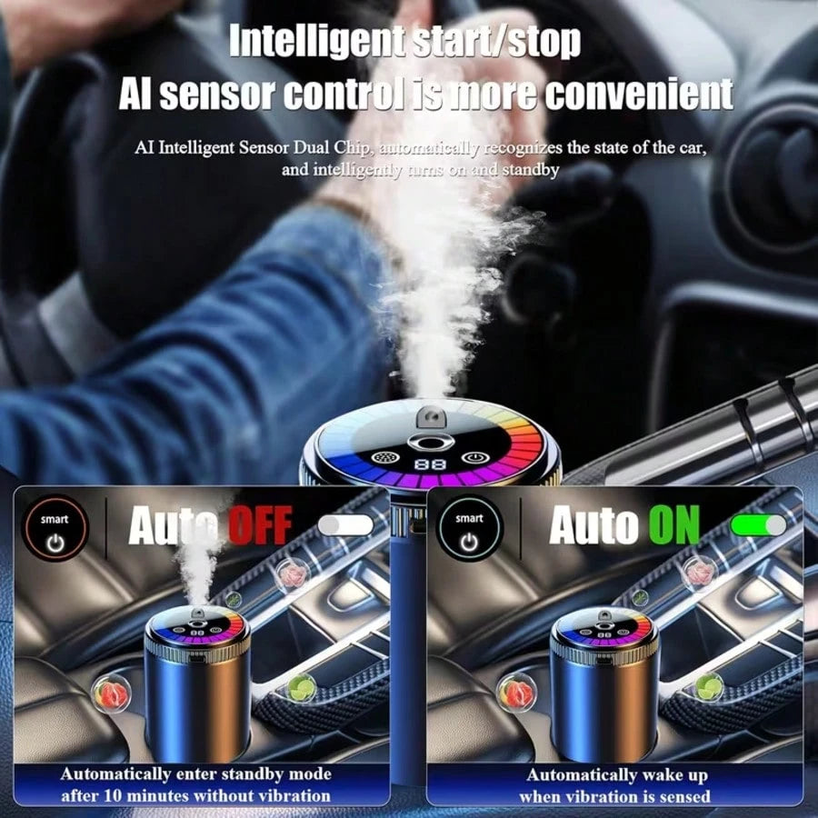 Smart Car Aroma Diffuser, Dynamic Light Show And Starry Ceiling Mode, Natural French Scented Essential Oils/Perfume, Adjustable Fragrance Intensity, Essential Oil Diffuser, Long-Lasting Freshness, Col