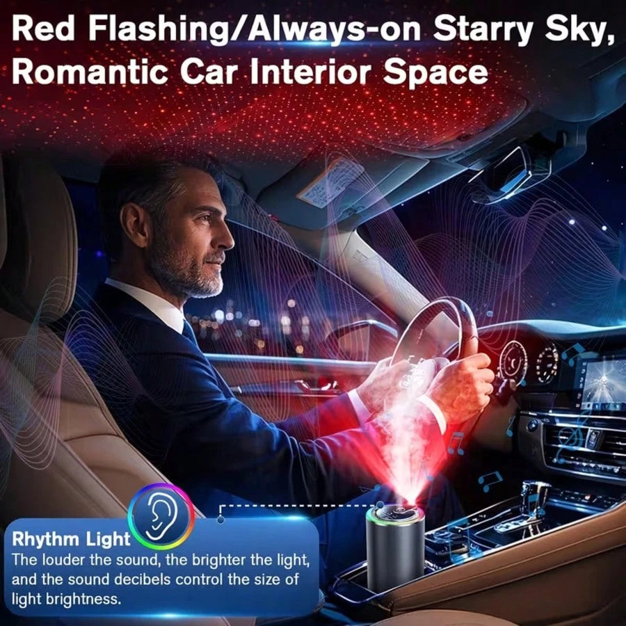 Smart Car Aroma Diffuser, Dynamic Light Show And Starry Ceiling Mode, Natural French Scented Essential Oils/Perfume, Adjustable Fragrance Intensity, Essential Oil Diffuser, Long-Lasting Freshness, Col