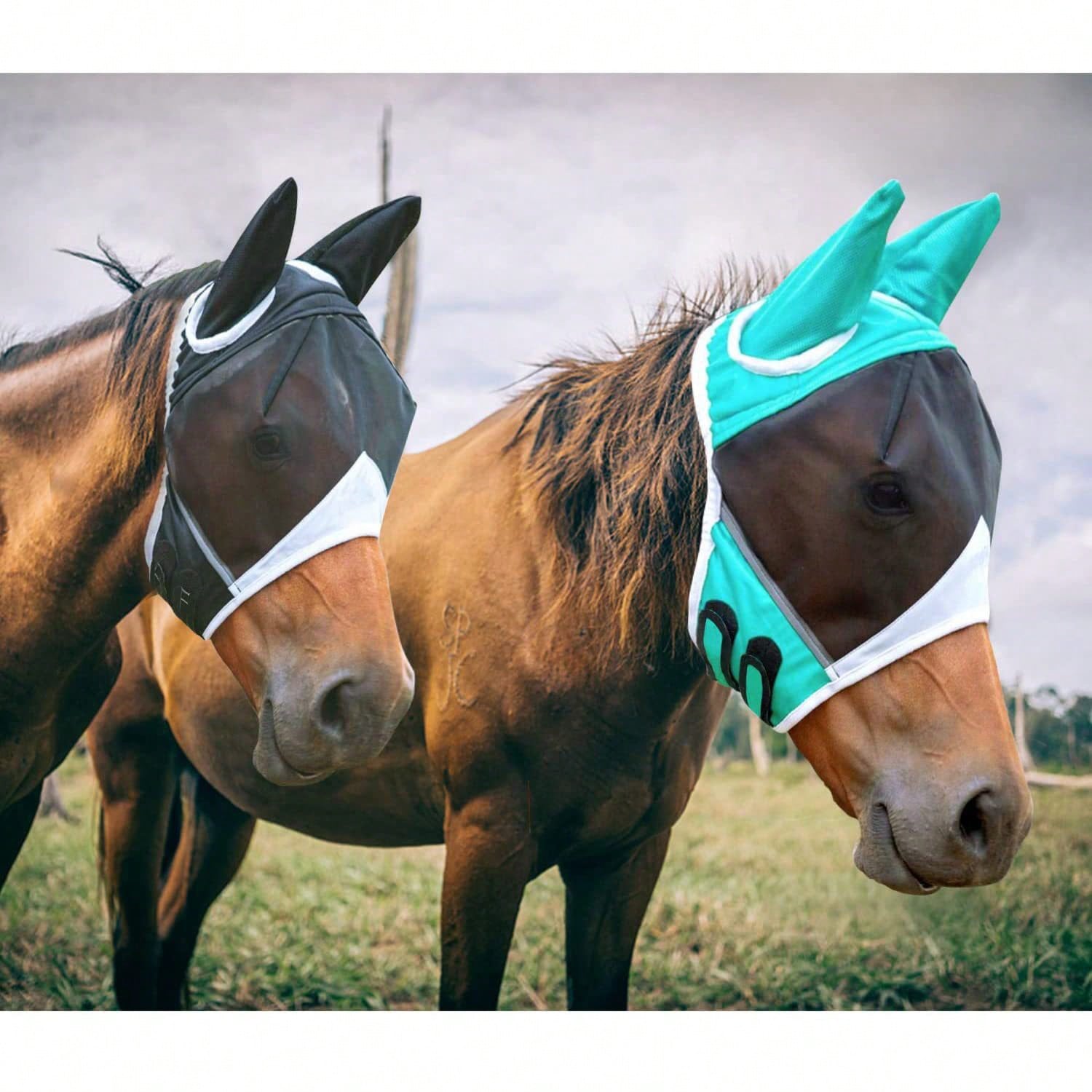 Soft Mesh Anti-Fly Mask For Horses, With Ear Covers, Breathable Horse Face Mask, Suitable For Eye And Face Protection, Anti-Fly Mask, Anti-UV Horse Equipment