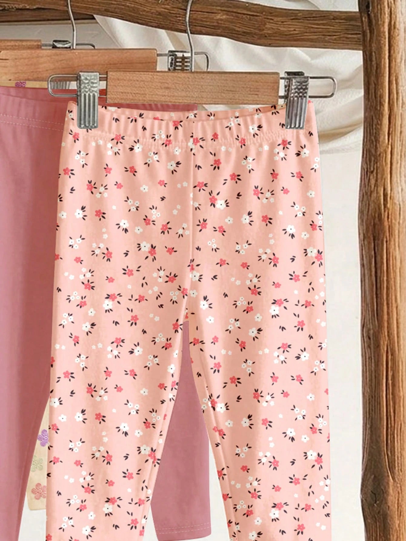 Soft Mist Color Palette, Bohemian Floral & Polka Dot Pattern, Baby Girl Cute Comfortable Casual Leggings With Stretch, Suitable For All Seasons Daily Wear, Homecoming, Easy Comfort, Casual Wear