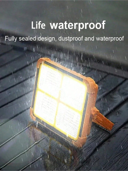 Solar Camping Lantern With Power Bank Function, Dual Charging Design Via Solar Panel & USB Cable, 3 Light Modes, 4 Levels LED Power Indicator, ABS Weatherproof Compact Portable Tent Hangable Emergency