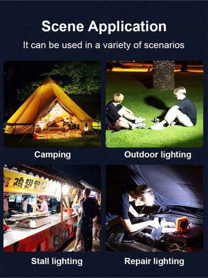 Solar Camping Lantern With Power Bank Function, Dual Charging Design Via Solar Panel & USB Cable, 3 Light Modes, 4 Levels LED Power Indicator, ABS Weatherproof Compact Portable Tent Hangable Emergency