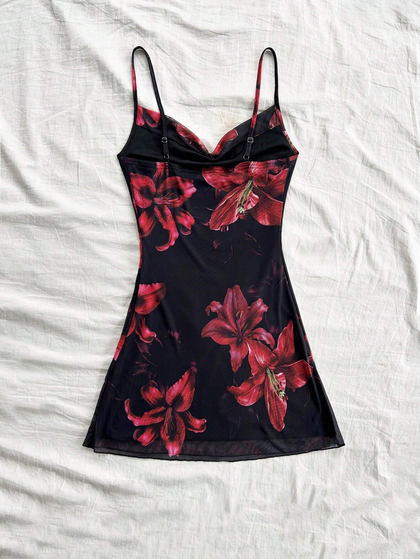 Soleia Floral Print Cami Form-Fitting Women Holiday Dress, Suitable For Date, Valentine's Day, Afternoon Tea