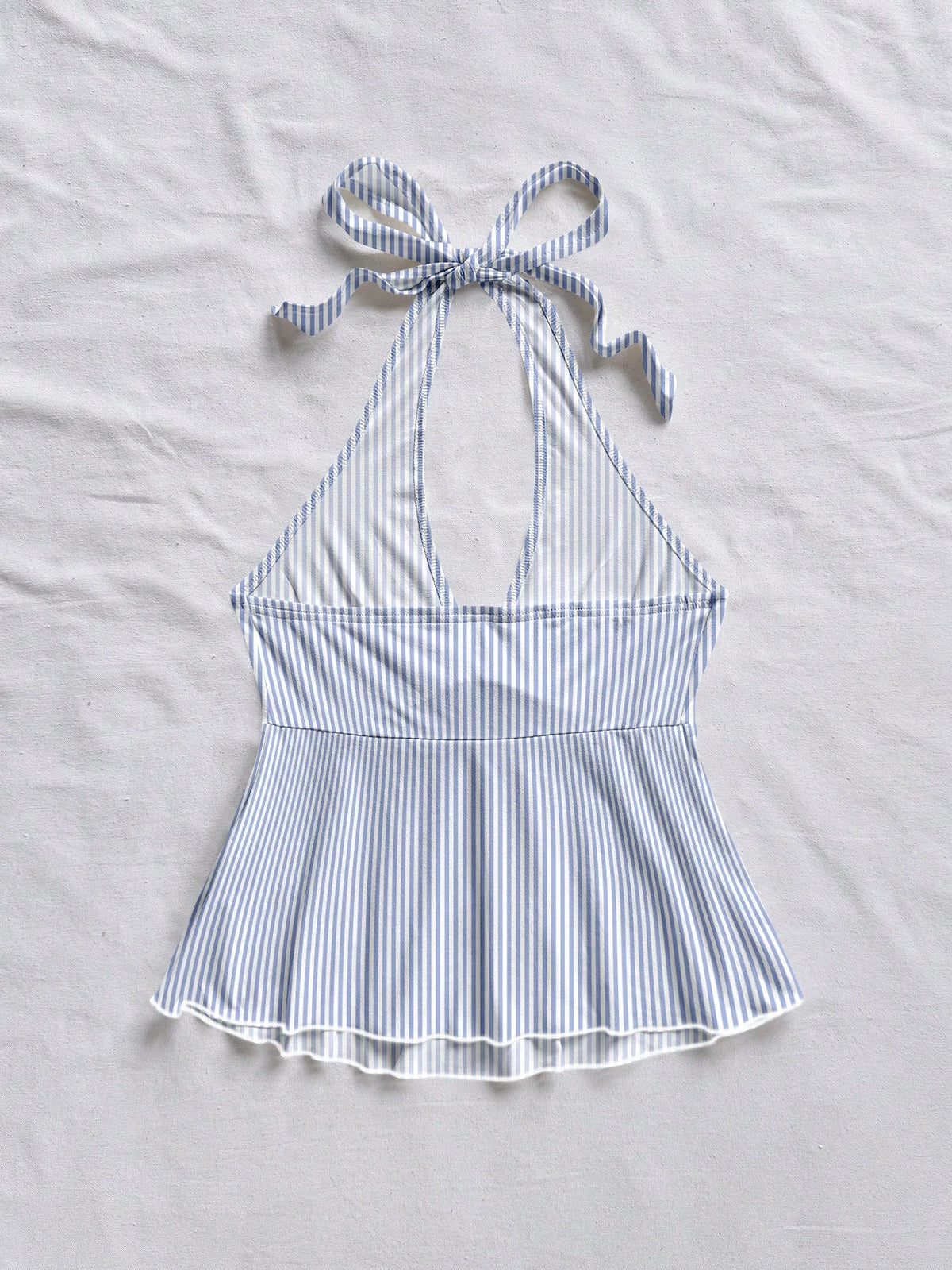 Soleia Women's Casual Striped Backless Halter Top, Summer