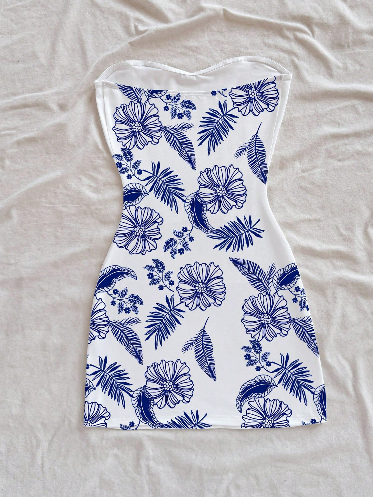 Soleia Women's Chinoiserie Floral & Tropical Parrot Colorblock Bohemian Print Mini Dress, Suitable For Outings, Beach, Travel, Matching Sets, Chic Spring