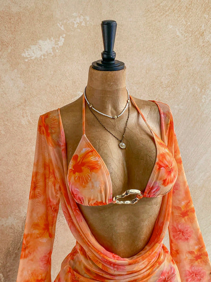 Soleia Women's Vacation Beach Floral Print Swimsuit Set Bathing Suit For Women