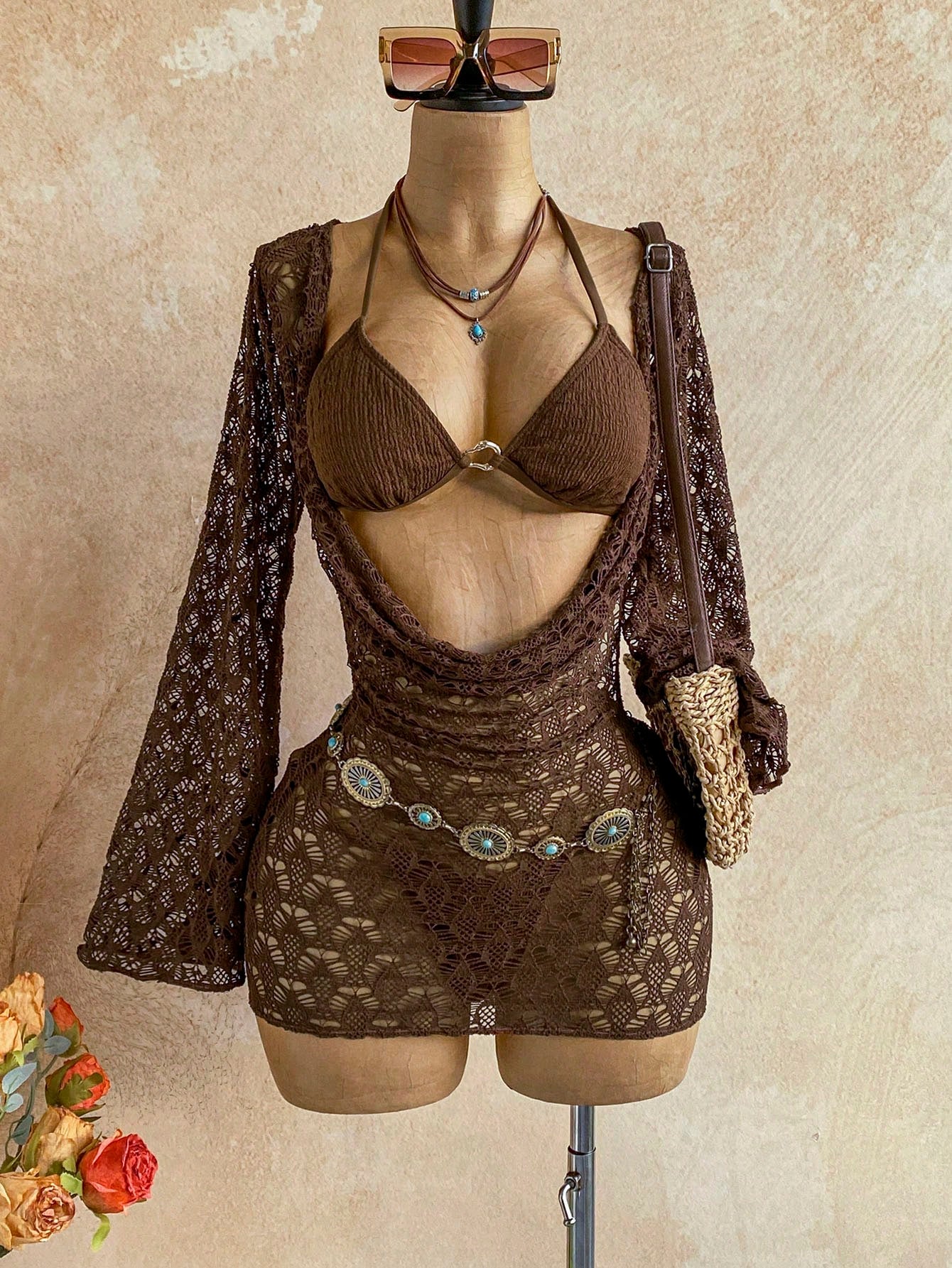 Soleia Women's Vacation Beach Floral Print Swimsuit Set Bathing Suit For Women