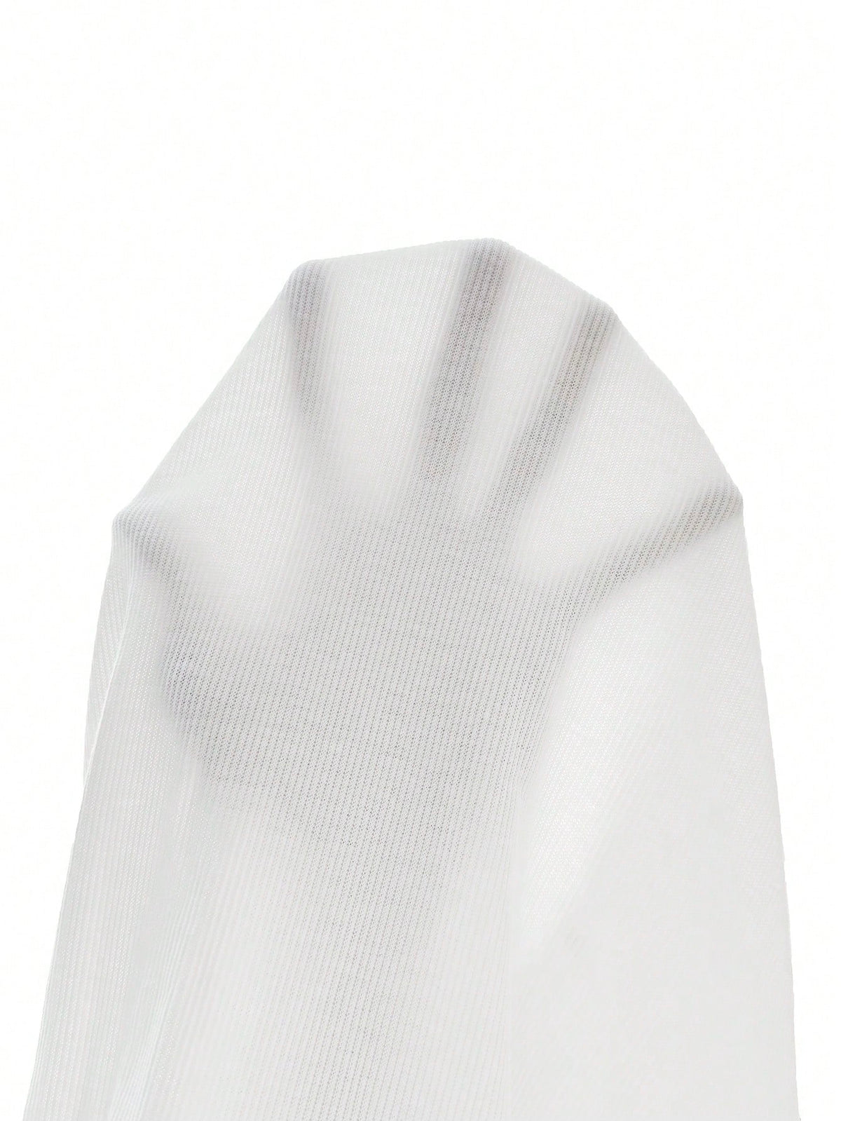 Soleia WYWH Vacation Ruffle Trim Ribbed White Knit Tee