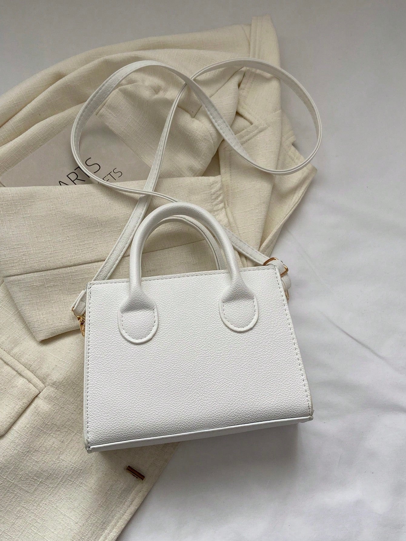 Solid Color Pu Leather Handbag Simple Leisure Small Square Bag Commuter Mini Shoulder Bag Fashionable Crossbody Bag For Going Out