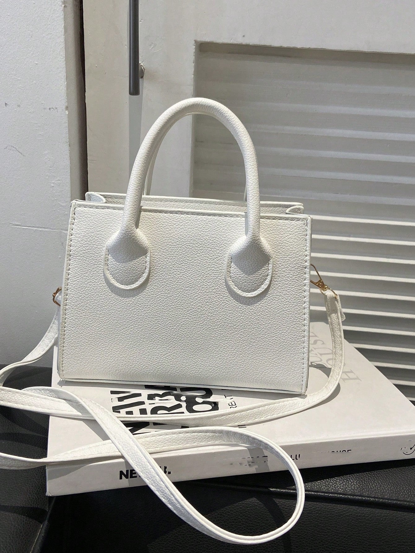 Solid Color Pu Leather Handbag Simple Leisure Small Square Bag Commuter Mini Shoulder Bag Fashionable Crossbody Bag For Going Out