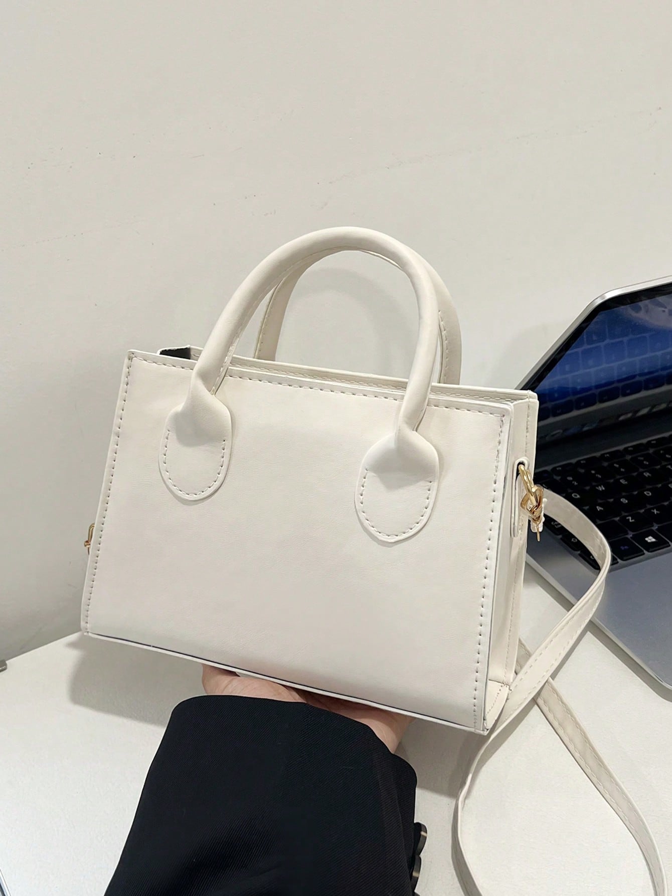 Solid Color Pu Leather Handbag Simple Leisure Small Square Bag Commuter Mini Shoulder Bag Fashionable Crossbody Bag For Going Out