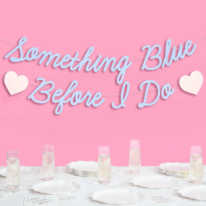 Something Blue Before I Do Banner- Matte Blue| 5.5 Ft.| Bachelorette Decorations, Engagement Party Sign, Proposal Background, Bach Heart Supplies