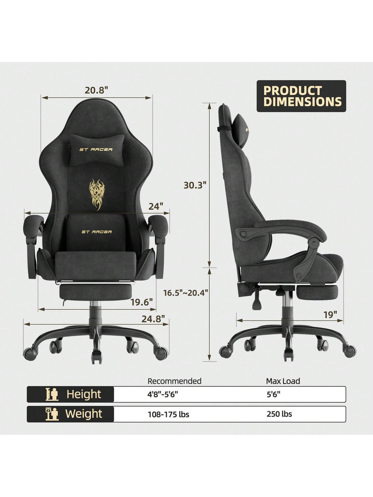 SOONTRANS High Back Gaming Chair, Ergonomic Gamer Chair For Adult