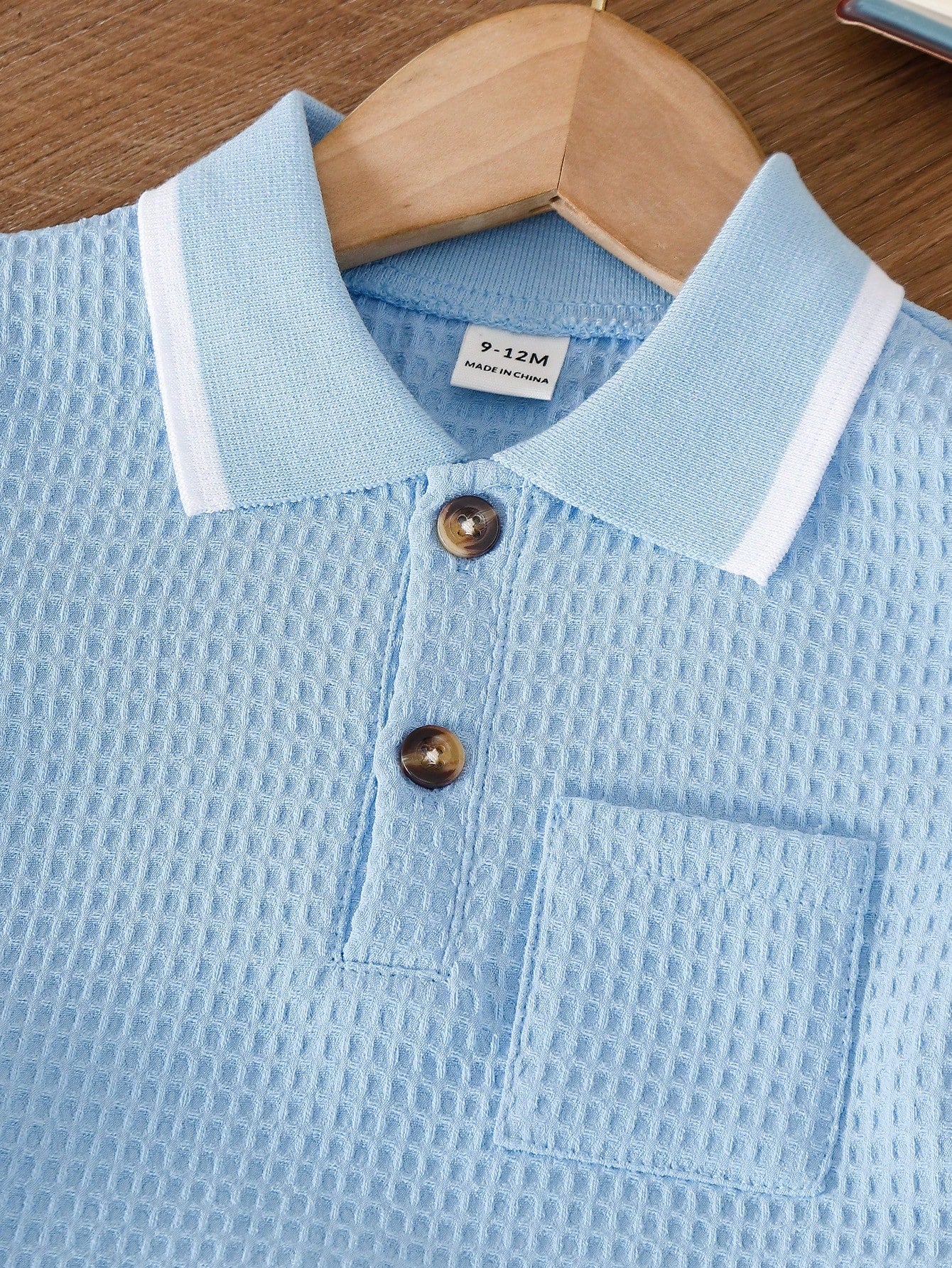 Souflis Souflis 2pcs Infant Baby Boys Blue Summer Casual Outfit Short Sleeve Polo Shirt With Elastic Waist Shorts Set Family Matching Toddler Clothes Loose Fit 3M-3T