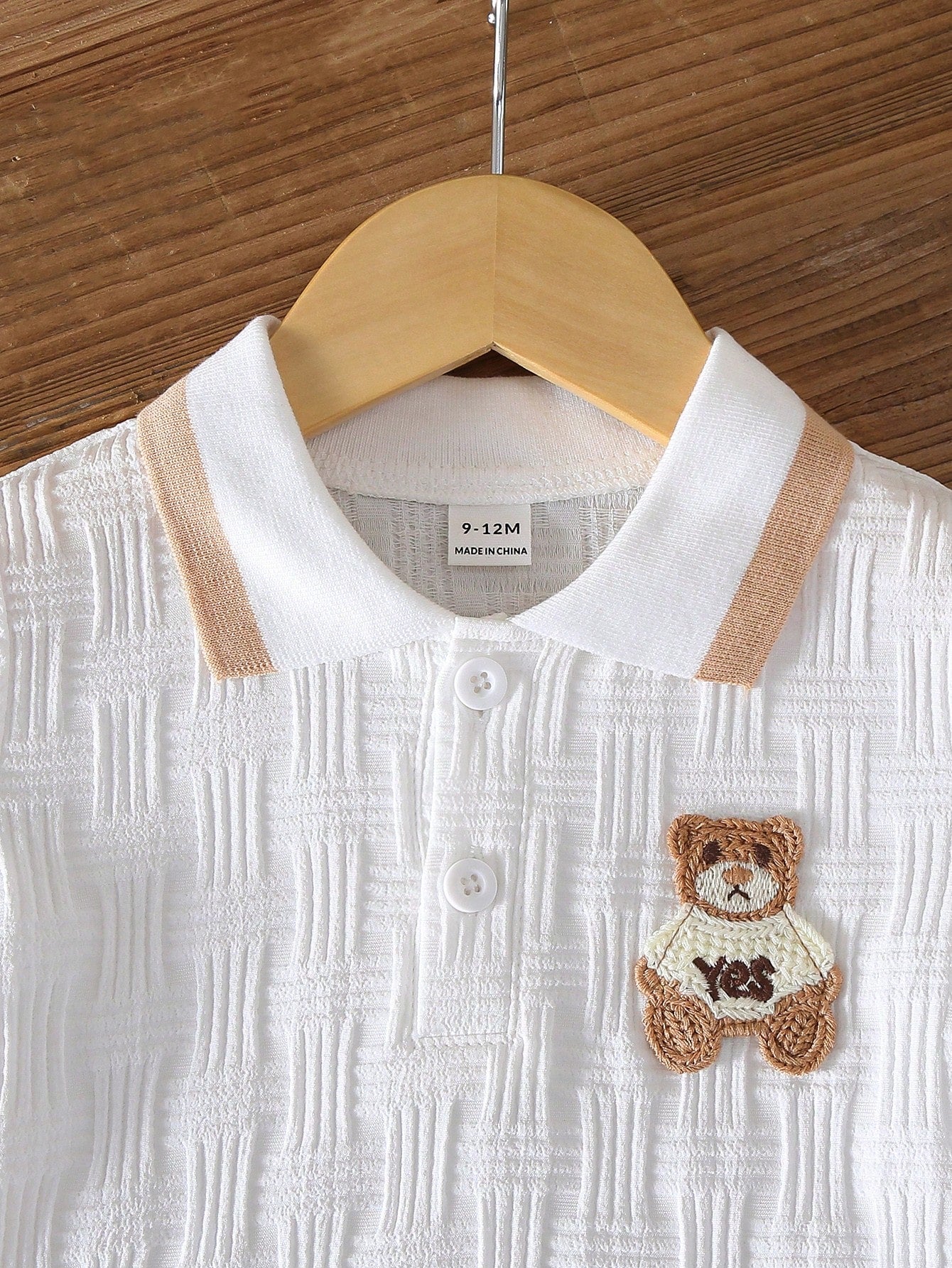 Souflis Souflis Babyboy White Summer Casual Cute Family Matching Jacquard Polo-Neck Short-Sleeved And Shorts Set College-Style Back-To-School Graduation Photoshoot