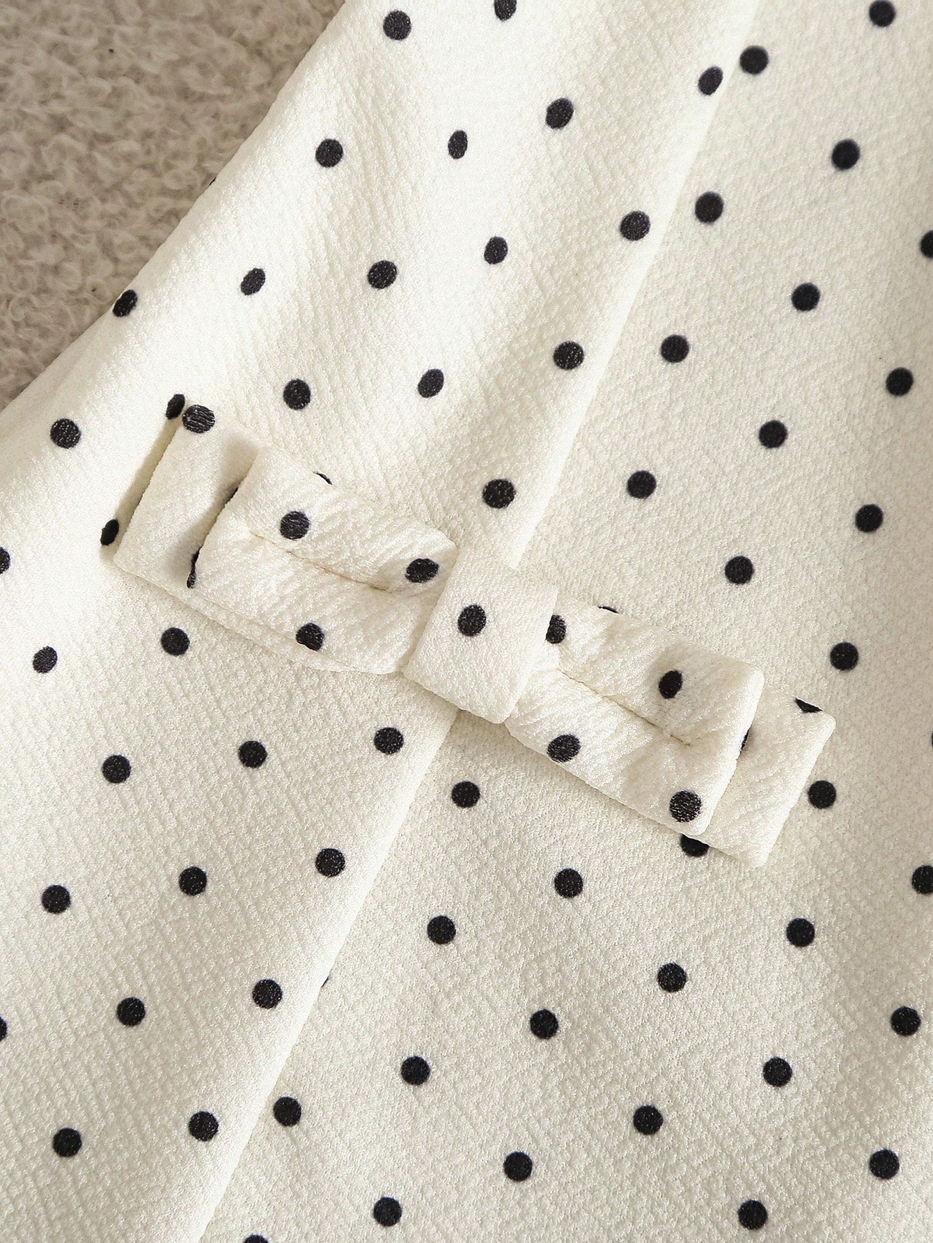 Souflis Souflis Summer Sweet Preppy Polka Dot Dress, 2 In 1 Peter Pan Collar Puff Short Sleeve Waist-Cinching A-Line Skirt, Black Bow And Ruffle Hem, Gentle Fresh Youthful Princess Style, Suitable For
