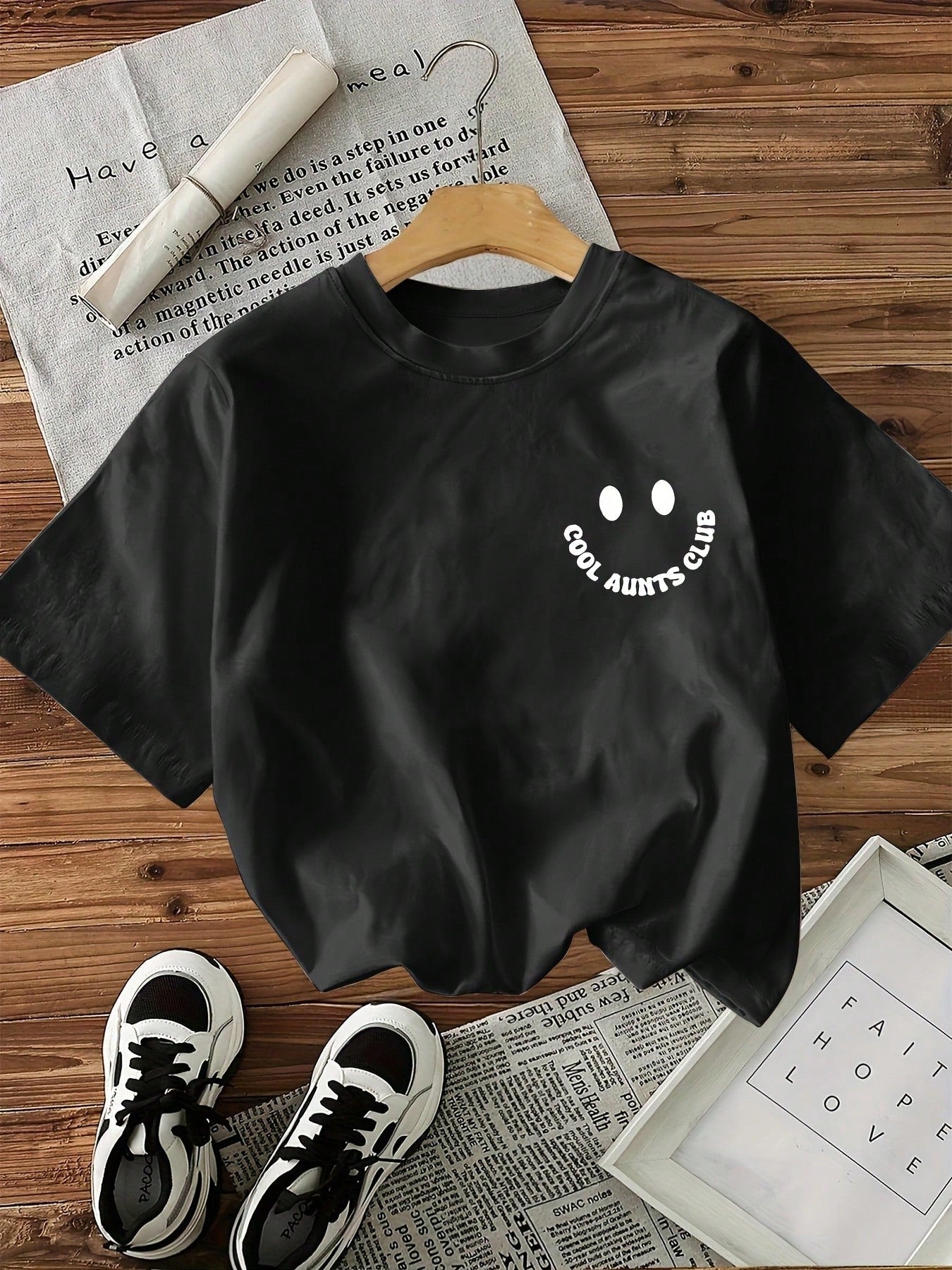 Spring/Summer Fashion, Women's Crew Neck "COOL AUNTS" Letter Pattern Elegant T-Shirt, Summer Outfits For Women, Y2K Style, 100% Cotton