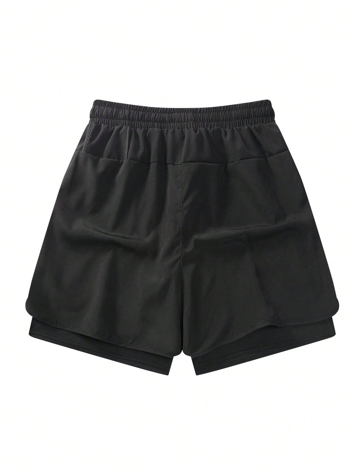 Spring/Summer Solid Color Sports Shorts, Anti-Slip Double Layer Couple Shorts, Men's And Women's Double Layer Sports Shorts, Running, Outdoor Fitness Pants, Men's Summer Wear, Loose Shorts, Athleisure