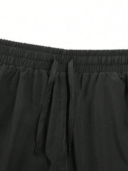 Spring/Summer Solid Color Sports Shorts, Anti-Slip Double Layer Couple Shorts, Men's And Women's Double Layer Sports Shorts, Running, Outdoor Fitness Pants, Men's Summer Wear, Loose Shorts, Athleisure