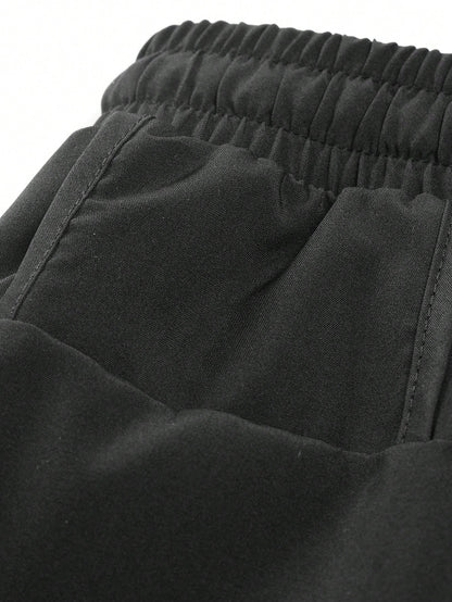 Spring/Summer Solid Color Sports Shorts, Anti-Slip Double Layer Couple Shorts, Men's And Women's Double Layer Sports Shorts, Running, Outdoor Fitness Pants, Men's Summer Wear, Loose Shorts, Athleisure