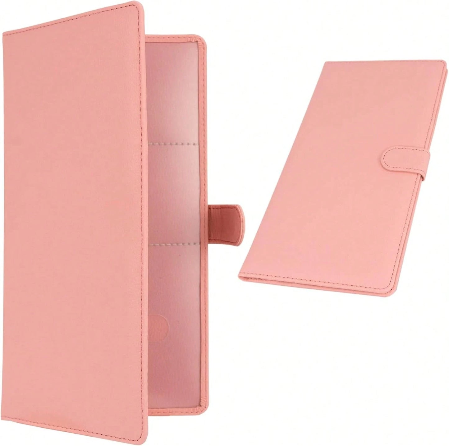Srandme Car Registration And Insurance Holder, Leather Magnetic Shut Vehicle Glove Box Organizer For Document, Card, Driver License, Pink