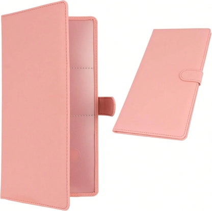 Srandme Car Registration And Insurance Holder, Leather Magnetic Shut Vehicle Glove Box Organizer For Document, Card, Driver License, Pink