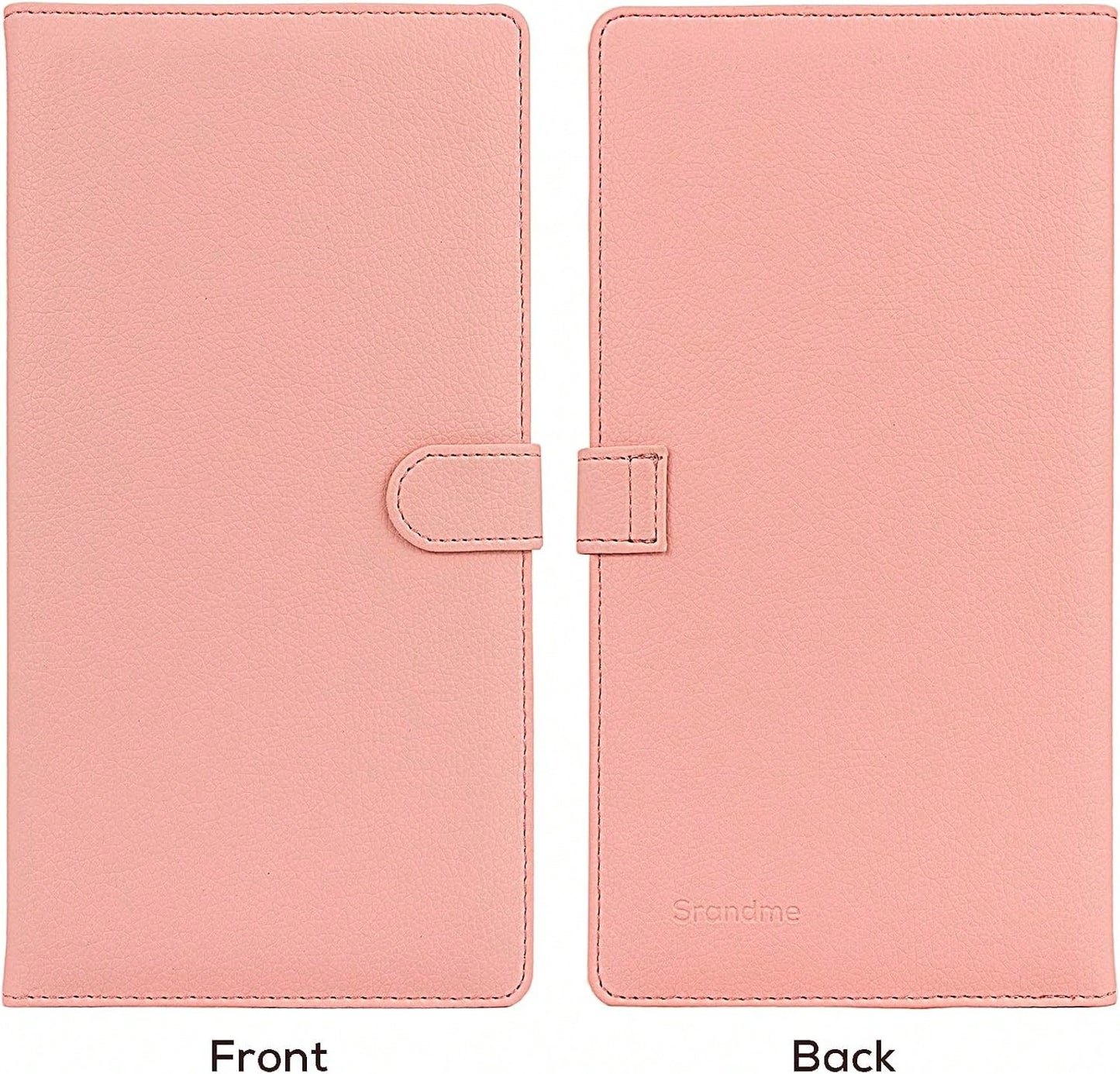 Srandme Car Registration And Insurance Holder, Leather Magnetic Shut Vehicle Glove Box Organizer For Document, Card, Driver License, Pink