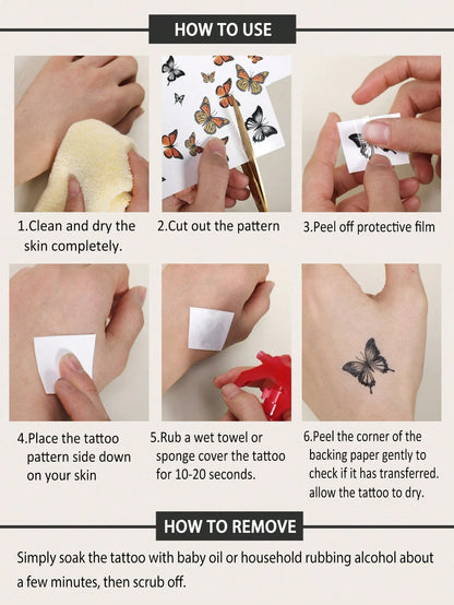 STARTTOOS Minimalist Y2K Fine Line Small Pattern Temporary Tattoos, DIY For Anime Convention, Carnival, Music Festival, Valentine's Day, Party Holiday Gifts, Suitable For Finger, Ear, Shoulder, Neck
