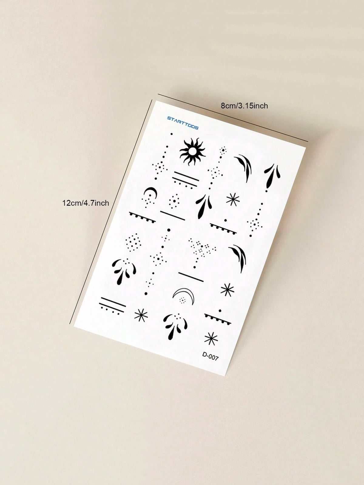 STARTTOOS Minimalist Y2K Fine Line Small Pattern Temporary Tattoos, DIY For Anime Convention, Carnival, Music Festival, Valentine's Day, Party Holiday Gifts, Suitable For Finger, Ear, Shoulder, Neck