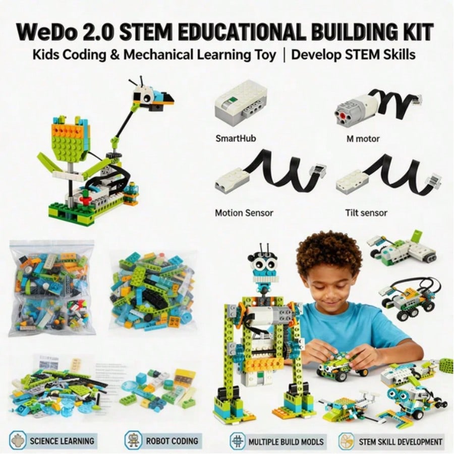 STEM Education Building Set- WeDo 2.0 Style Children's Programming Toy| School STEM Curriculum And Home Learning| Programming Enlightenment & Logical Thinking Puzzle Blocks, Children's Toys, Christ
