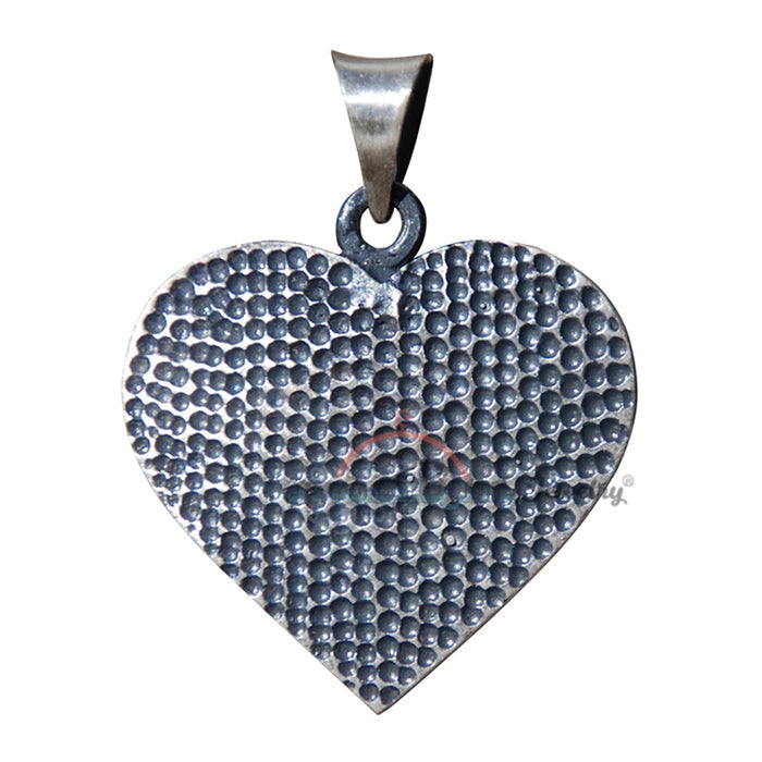 Sterling Silver Heart-Shaped Antique Style "Wa In Yakaadu" Pendant (For Necklaces) Quranic Jewelry For Evil Eye
