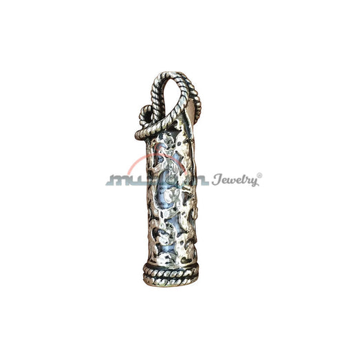 Sterling Silver Jawshan Kabeer Dua Pendant Talisman Vial with filigree Design