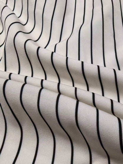 Striped Colorblock Casual Thin Loose Long Dress, Women's Casual Striped Colorblock Loose V-Neck Drop Shoulder Patchwork Dress Elegant