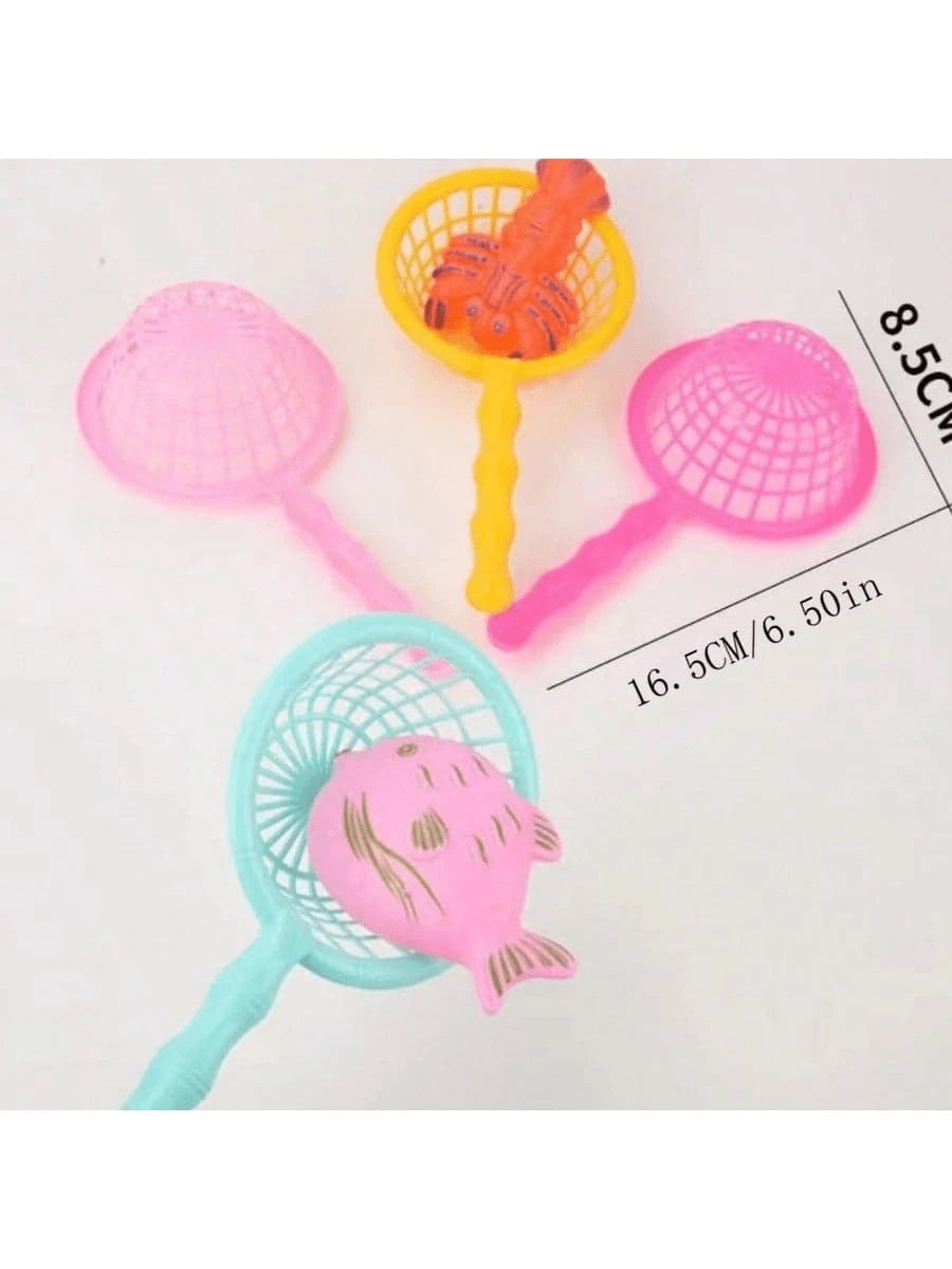 Summer Kids Fishing Net, Plastic Scoop Net Toys For Boys Girls, Cute Fun Fishing Net For Water Play, Promote Parent-Child Entertainment Toys, Beach Toys, Suitable For Holidays, Parties, Children's Ent