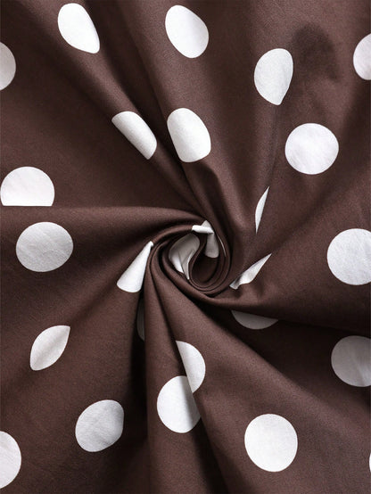 Summer Polka Dot 100% Cotton Deep V-Neck Sleeveless Loose A-Line Mini Dress Casual Slouchy Daily Shopping Women's Clothing Vacation Beach
