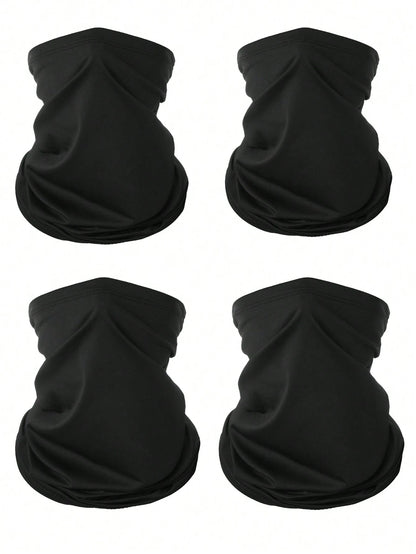 Sun Protective Anti UV 4pcs/Set 17.8*9.6 Inch Sports Face Cover Sweatband Sun Protection Scarf Headbands For Cycling, Skiing, Hiking, Fishing, Multifunctional Neck Gaiter For Men & Women Ski Mask,Suit