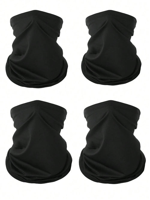 Sun Protective Anti UV 4pcs/Set 17.8*9.6 Inch Sports Face Cover Sweatband Sun Protection Scarf Headbands For Cycling, Skiing, Hiking, Fishing, Multifunctional Neck Gaiter For Men & Women Ski Mask,Suit