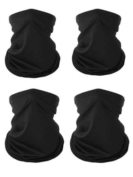 Sun Protective Anti UV 4pcs/Set 17.8*9.6 Inch Sports Face Cover Sweatband Sun Protection Scarf Headbands For Cycling, Skiing, Hiking, Fishing, Multifunctional Neck Gaiter For Men & Women Ski Mask,Suit