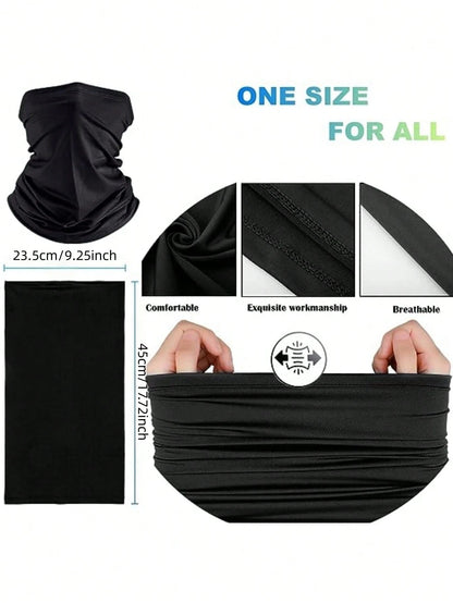 Sun Protective Anti UV 4pcs/Set 17.8*9.6 Inch Sports Face Cover Sweatband Sun Protection Scarf Headbands For Cycling, Skiing, Hiking, Fishing, Multifunctional Neck Gaiter For Men & Women Ski Mask,Suit