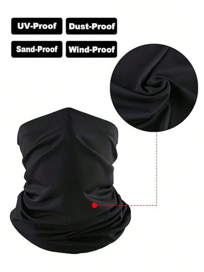 Sun Protective Anti UV 4pcs/Set 17.8*9.6 Inch Sports Face Cover Sweatband Sun Protection Scarf Headbands For Cycling, Skiing, Hiking, Fishing, Multifunctional Neck Gaiter For Men & Women Ski Mask,Suit
